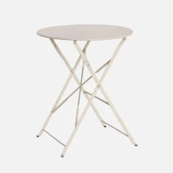 Folding metal bistro garden table Ø60cm, seats 2
