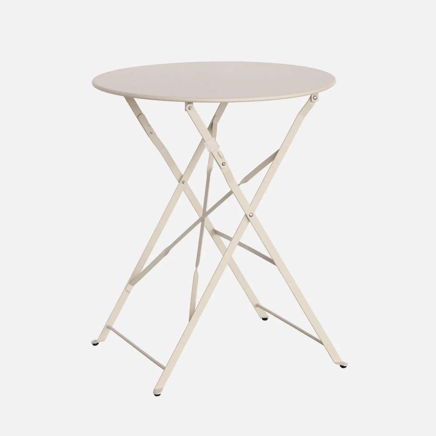 Folding metal bistro garden table Ø60cm, seats 2