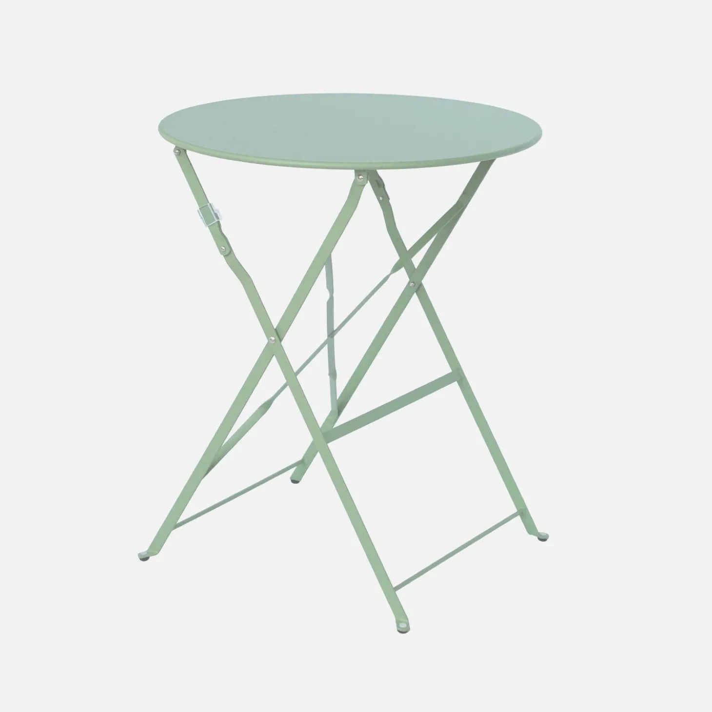 Folding metal bistro garden table Ø60cm, seats 2