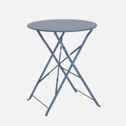 Folding metal bistro garden table Ø60cm, seats 2