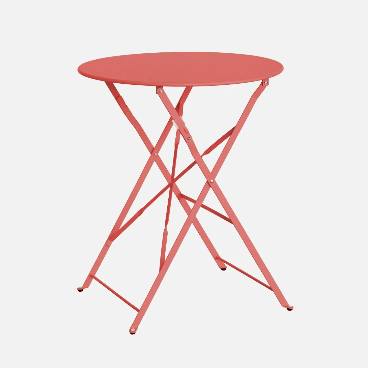 Folding metal bistro garden table Ø60cm, seats 2