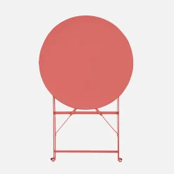 Folding metal bistro garden table Ø60cm, seats 2