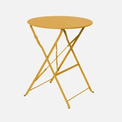 Folding metal bistro garden table Ø60cm, seats 2