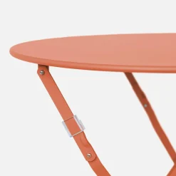 Folding metal bistro garden table Ø60cm, seats 2