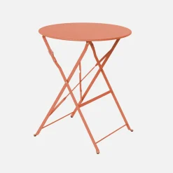 Folding metal bistro garden table Ø60cm, seats 2