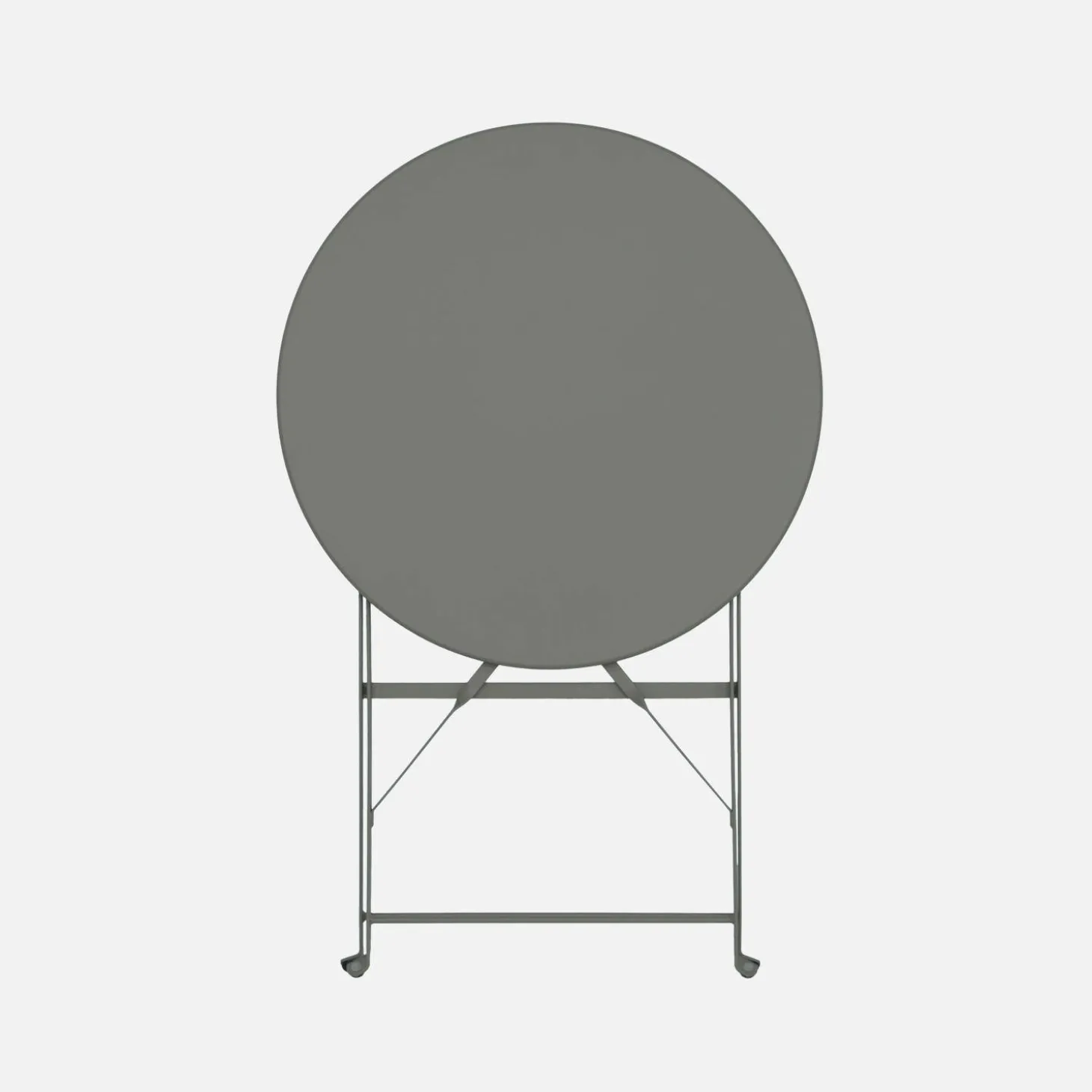Folding metal bistro garden table Ø60cm, seats 2