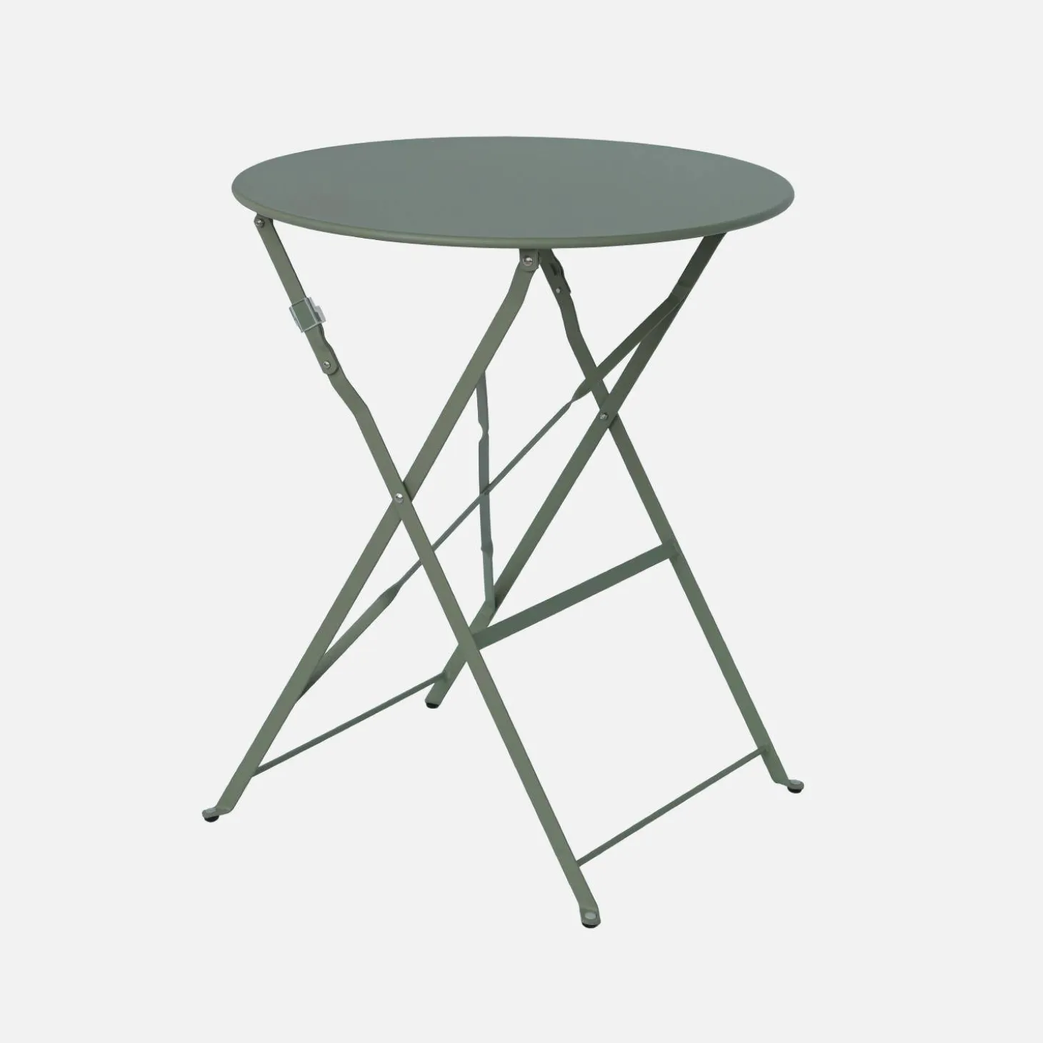 Folding metal bistro garden table Ø60cm, seats 2