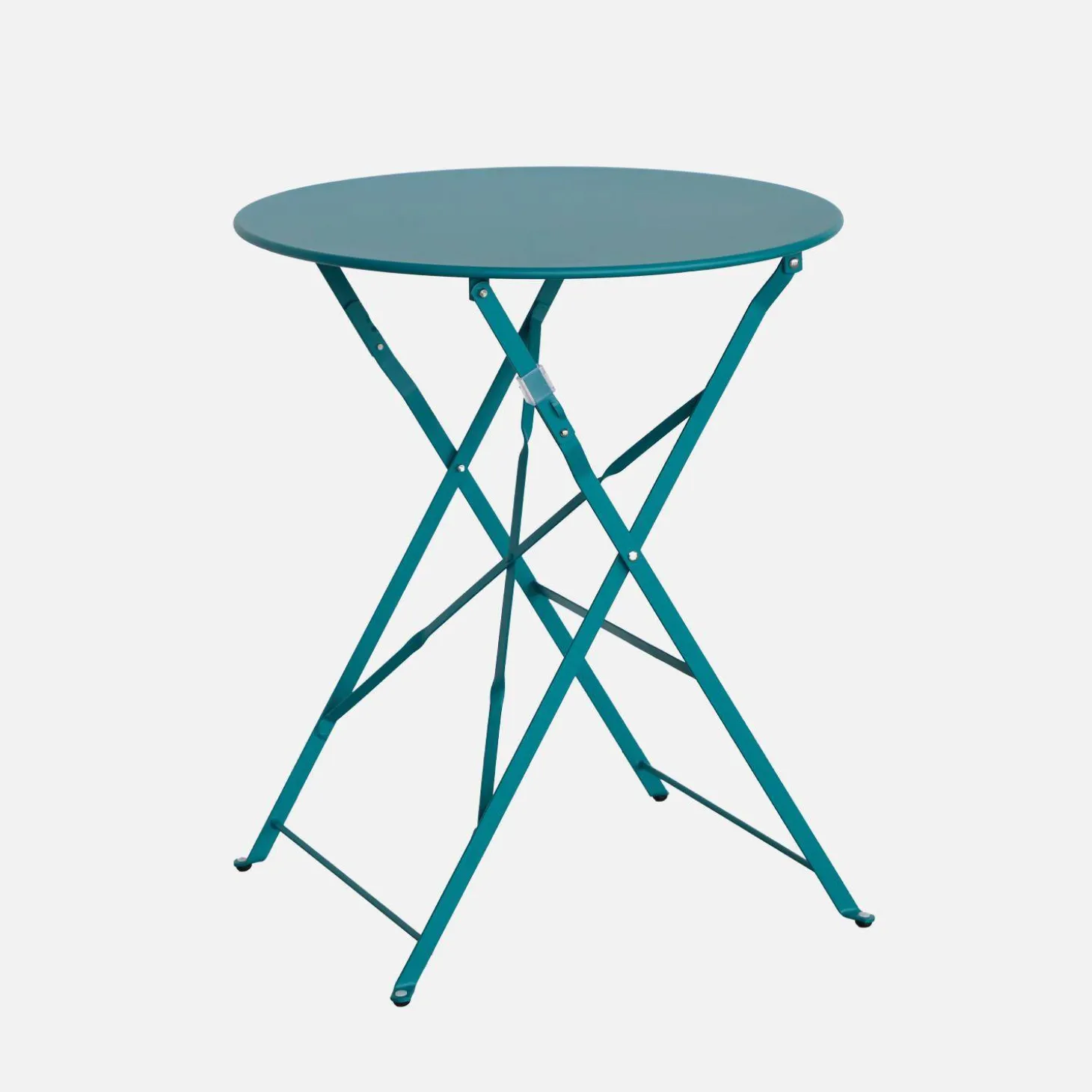 Folding metal bistro garden table Ø60cm, seats 2
