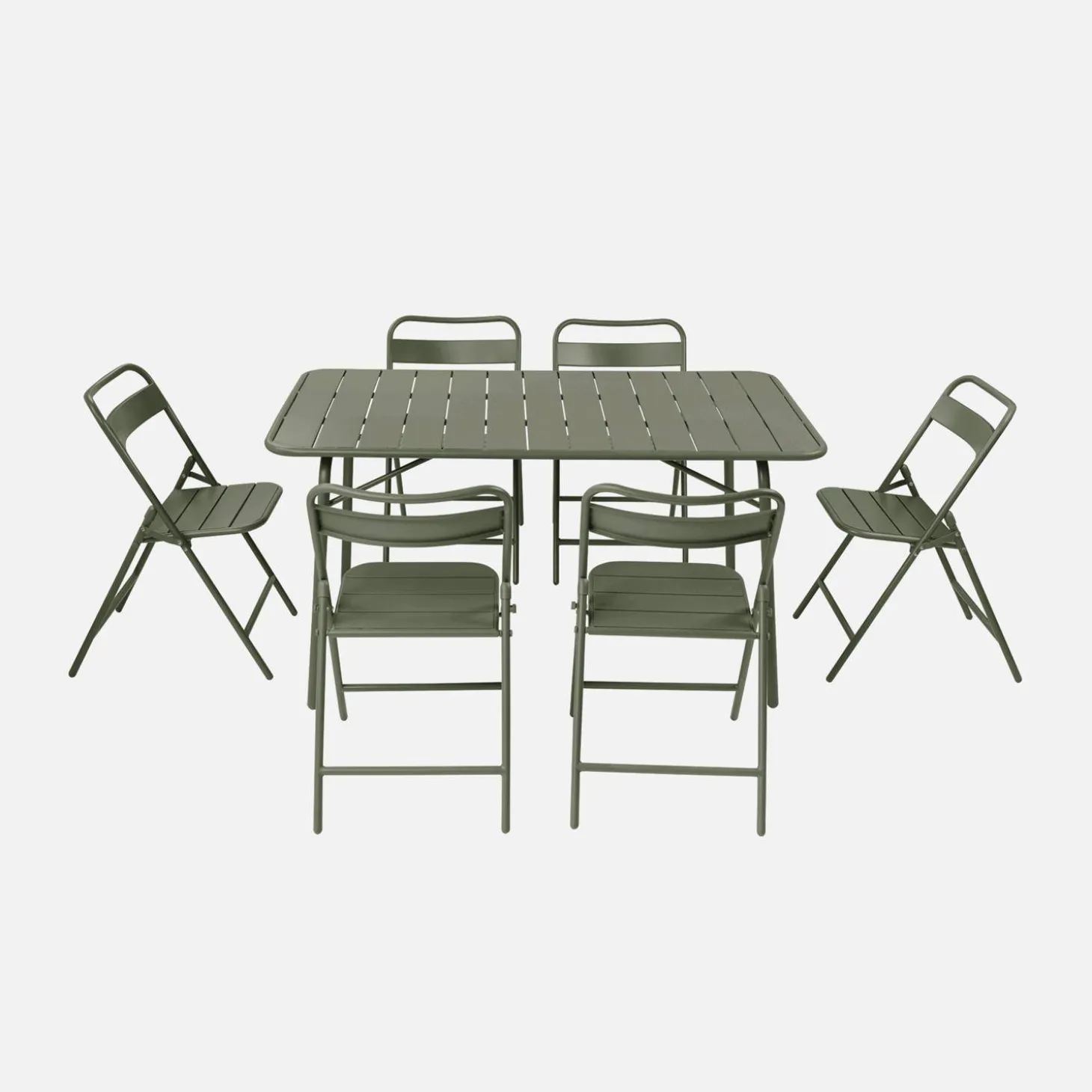 Folding metal garden table + 6 chairs