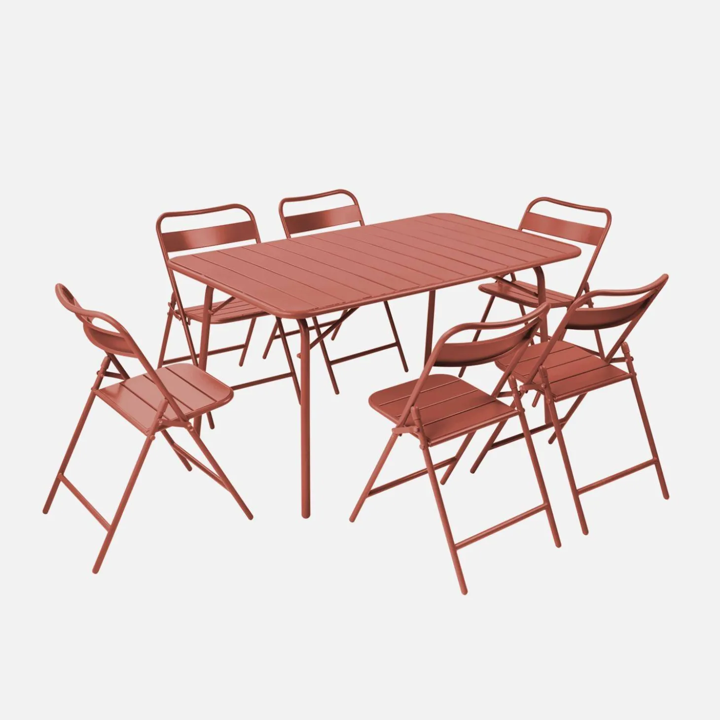 Folding metal garden table + 6 chairs