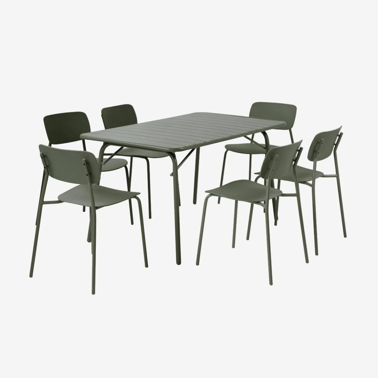 Folding metal garden table + 6 chairs