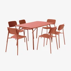 Folding metal garden table + 6 chairs