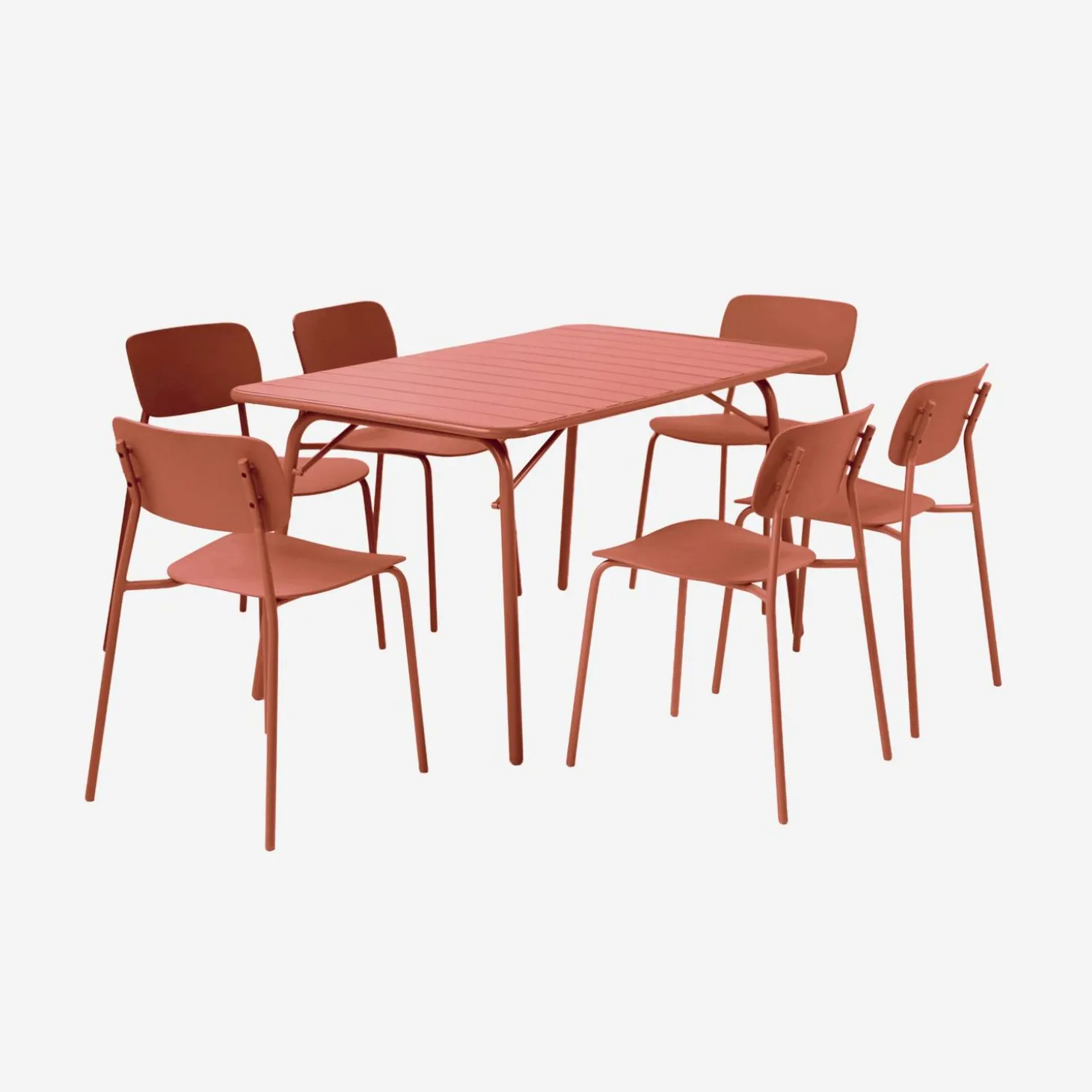 Folding metal garden table + 6 chairs