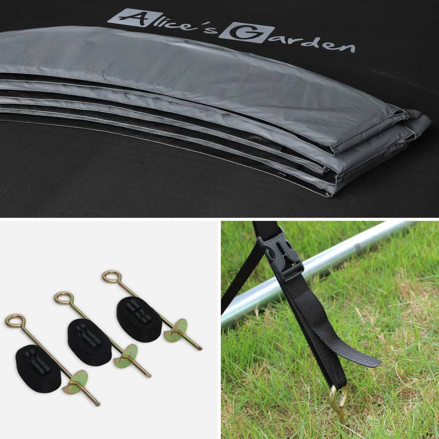 8ft trampoline with inner safety net and accessory kit