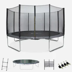 14ft trampoline with safety net and accessories kit