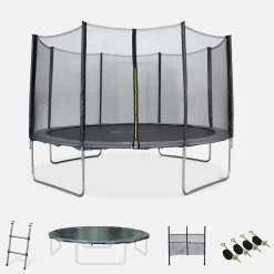 13ft trampoline with safety net and accessory kit
