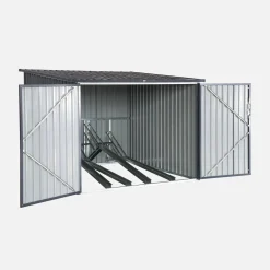 Galvanised steel bicycle shelter with anchor kit - 4 bicycles