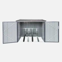 Galvanised steel bicycle shelter with anchor kit - 4 bicycles