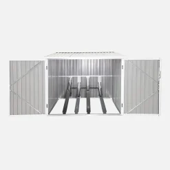 Galvanised steel bicycle shelter with anchor kit - 4 bicycles