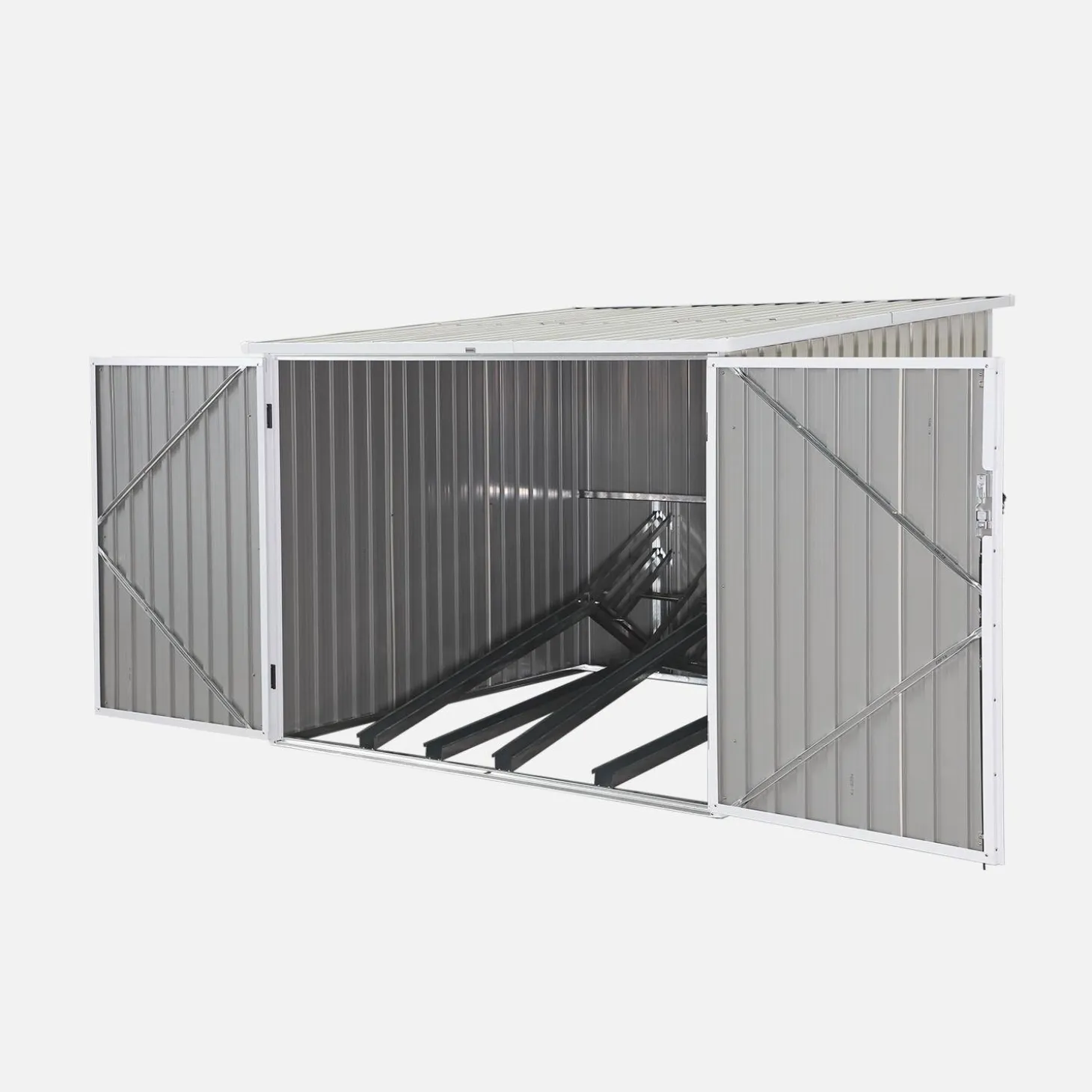 Galvanised steel bicycle shelter with anchor kit - 4 bicycles