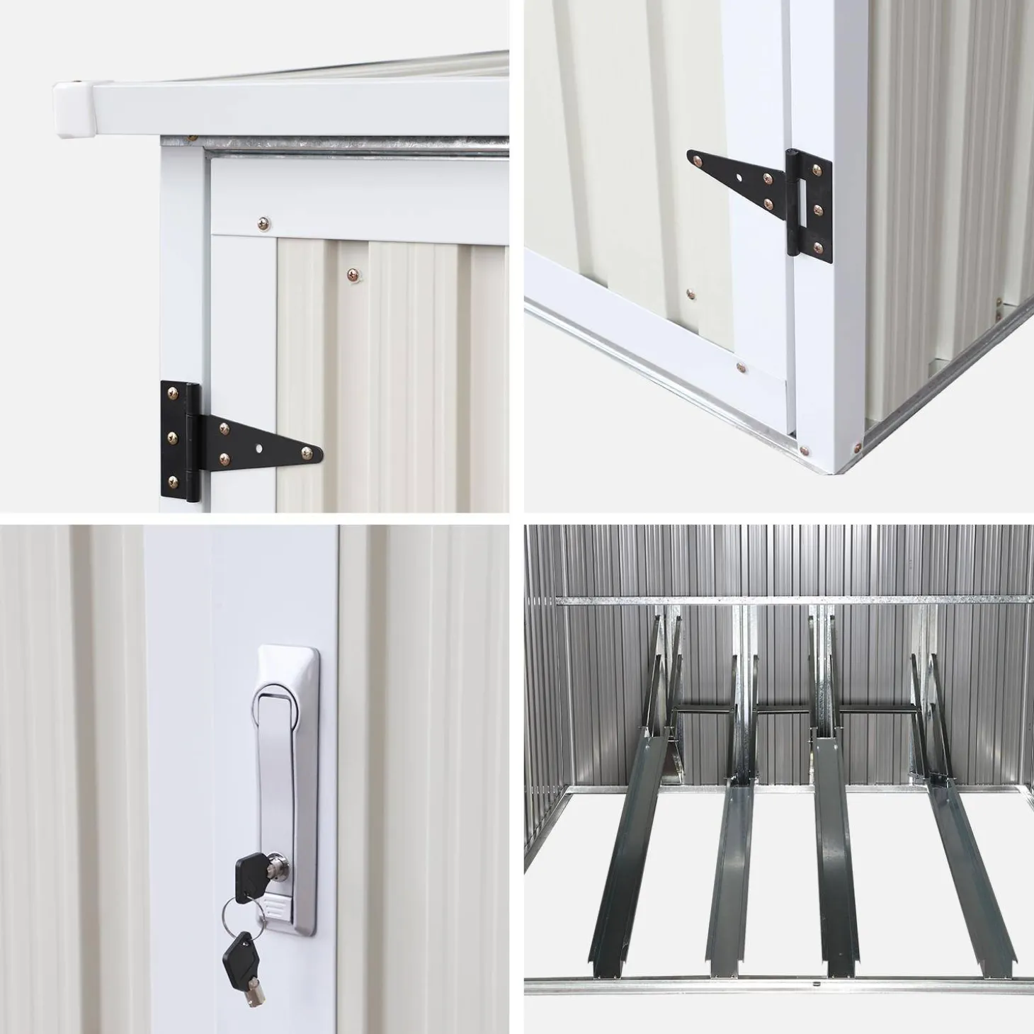 Galvanised steel bicycle shelter with anchor kit - 4 bicycles