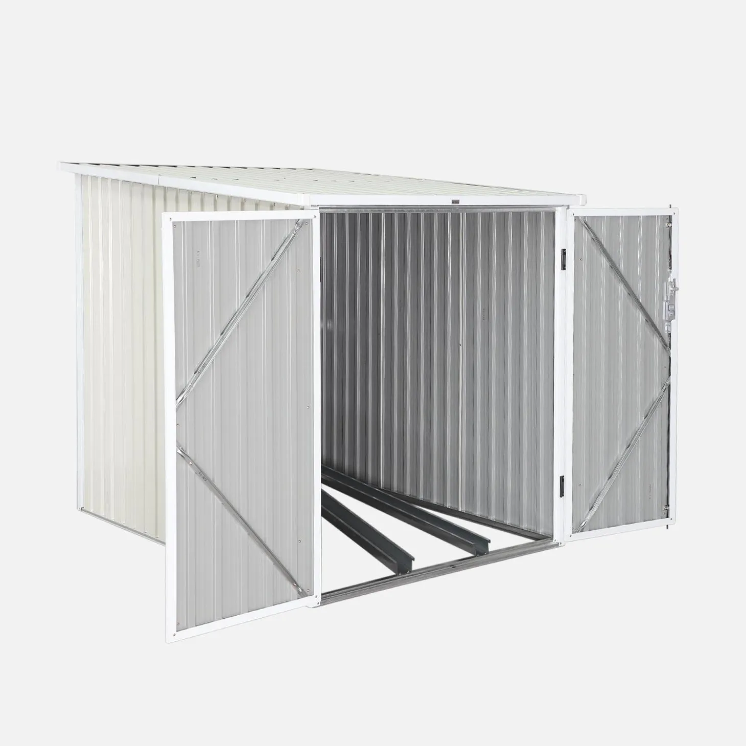 Galvanized steel bike shelter with anchoring kit - 2 bikes