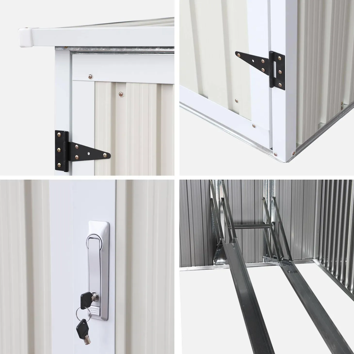 Galvanized steel bike shelter with anchoring kit - 2 bikes