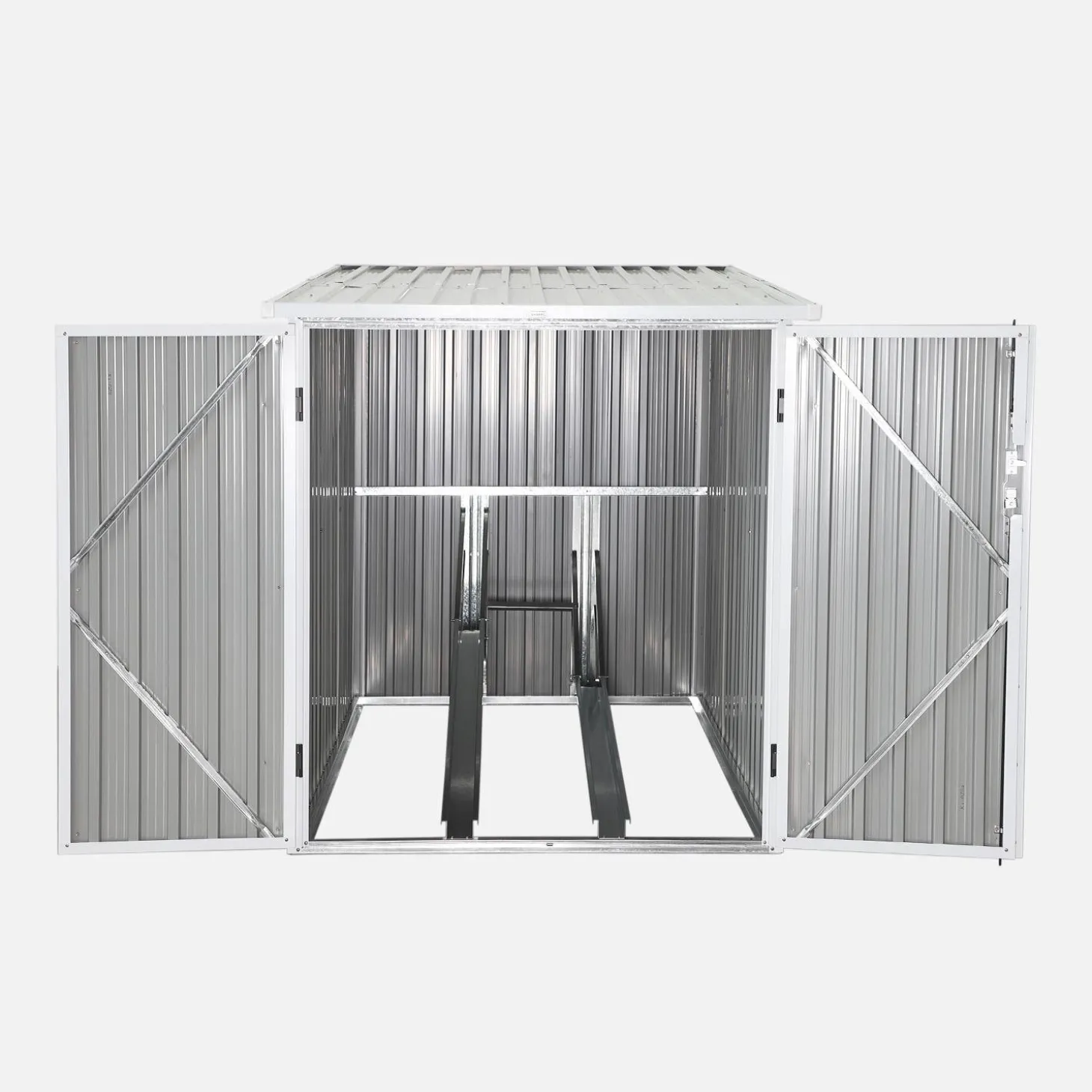Galvanized steel bike shelter with anchoring kit - 2 bikes