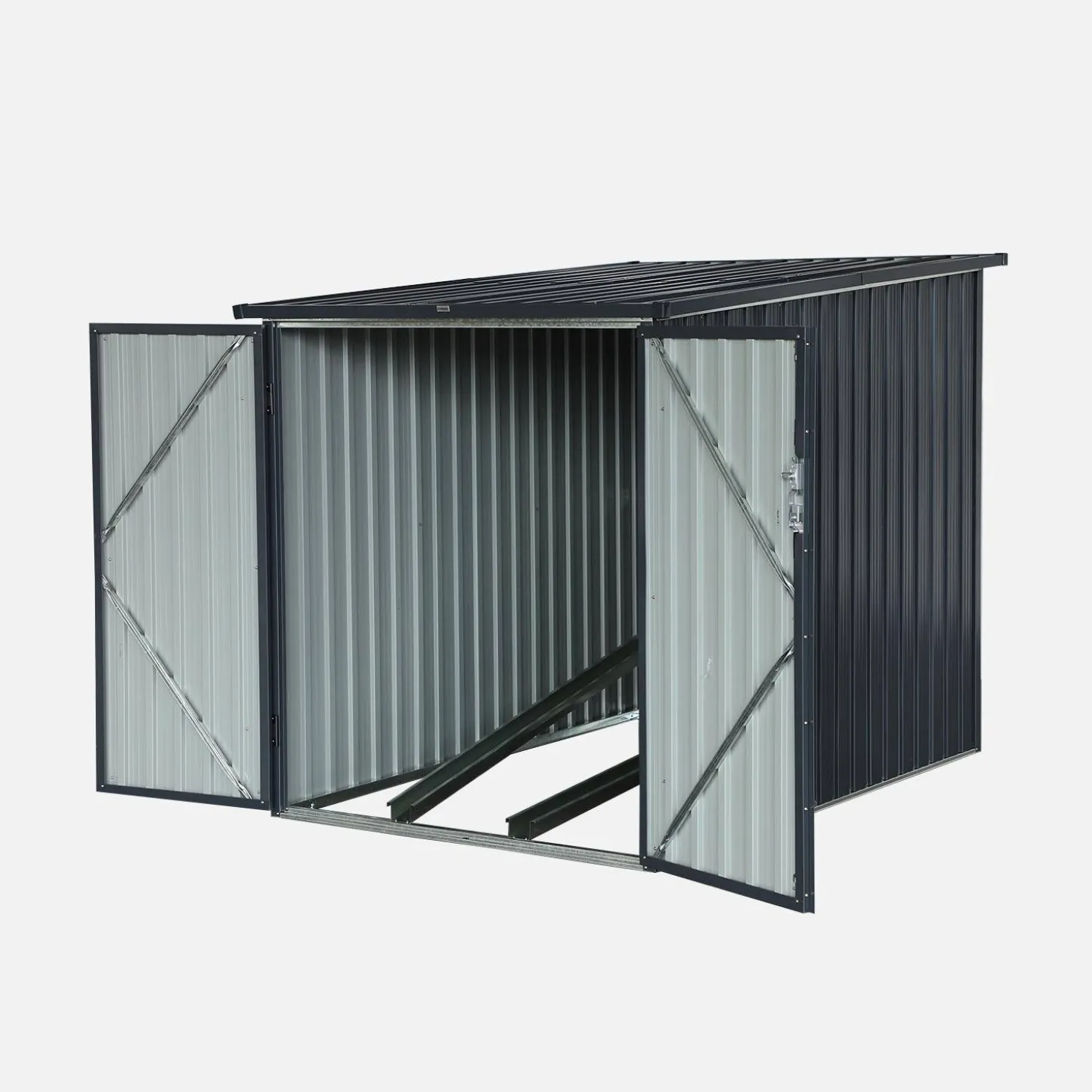 Galvanized steel bike shelter with anchoring kit - 2 bikes