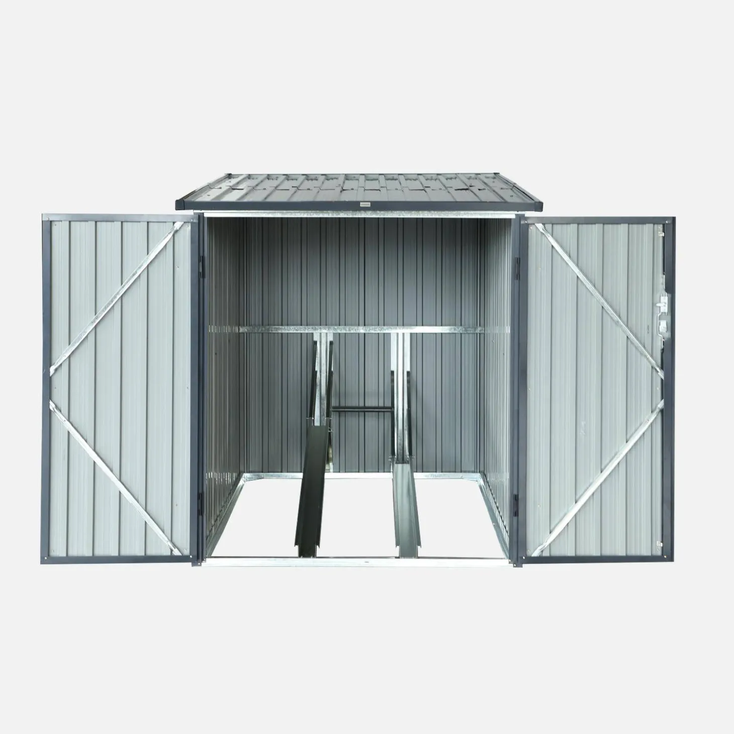 Galvanized steel bike shelter with anchoring kit - 2 bikes