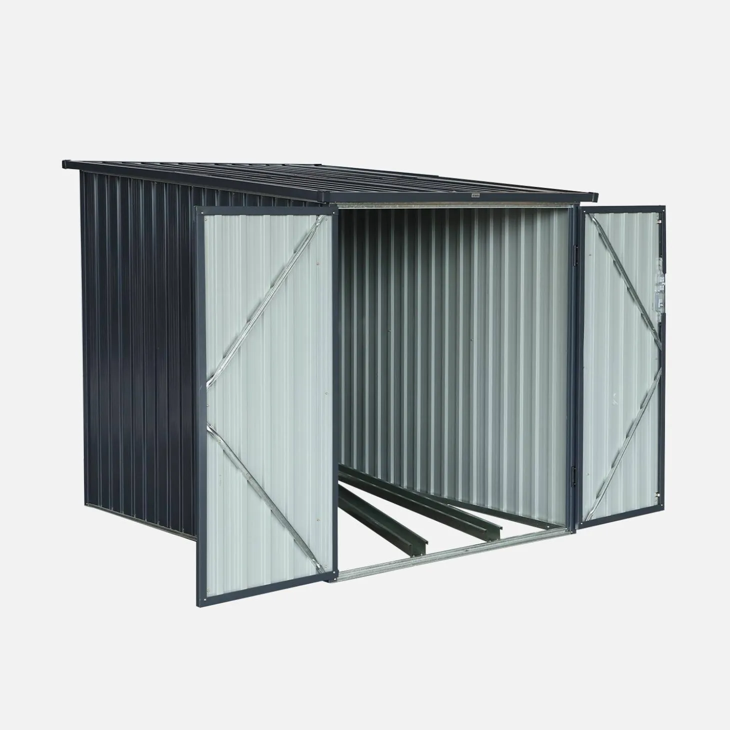 Galvanized steel bike shelter with anchoring kit - 2 bikes