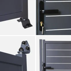 Galvanized Steel Garden Gate with Lock and Handle