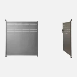 Galvanized Steel Garden Gate 2 Doors with Lock and Handle