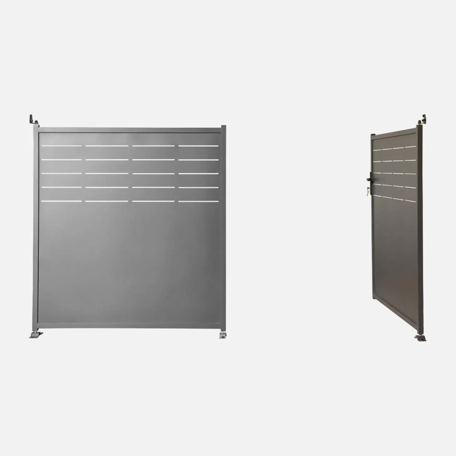 Galvanized Steel Garden Gate 2 Doors with Lock and Handle