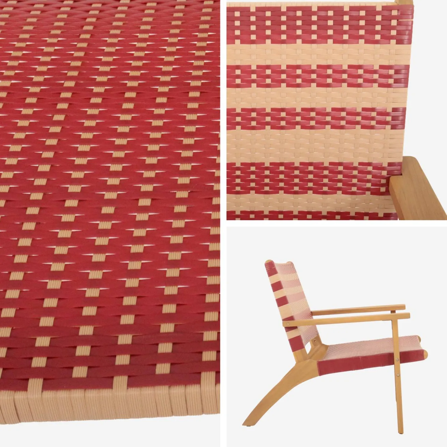 Garden armchair acacia wood and resin
