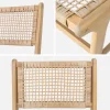 Garden chair acacia wood and cane (set of 4)