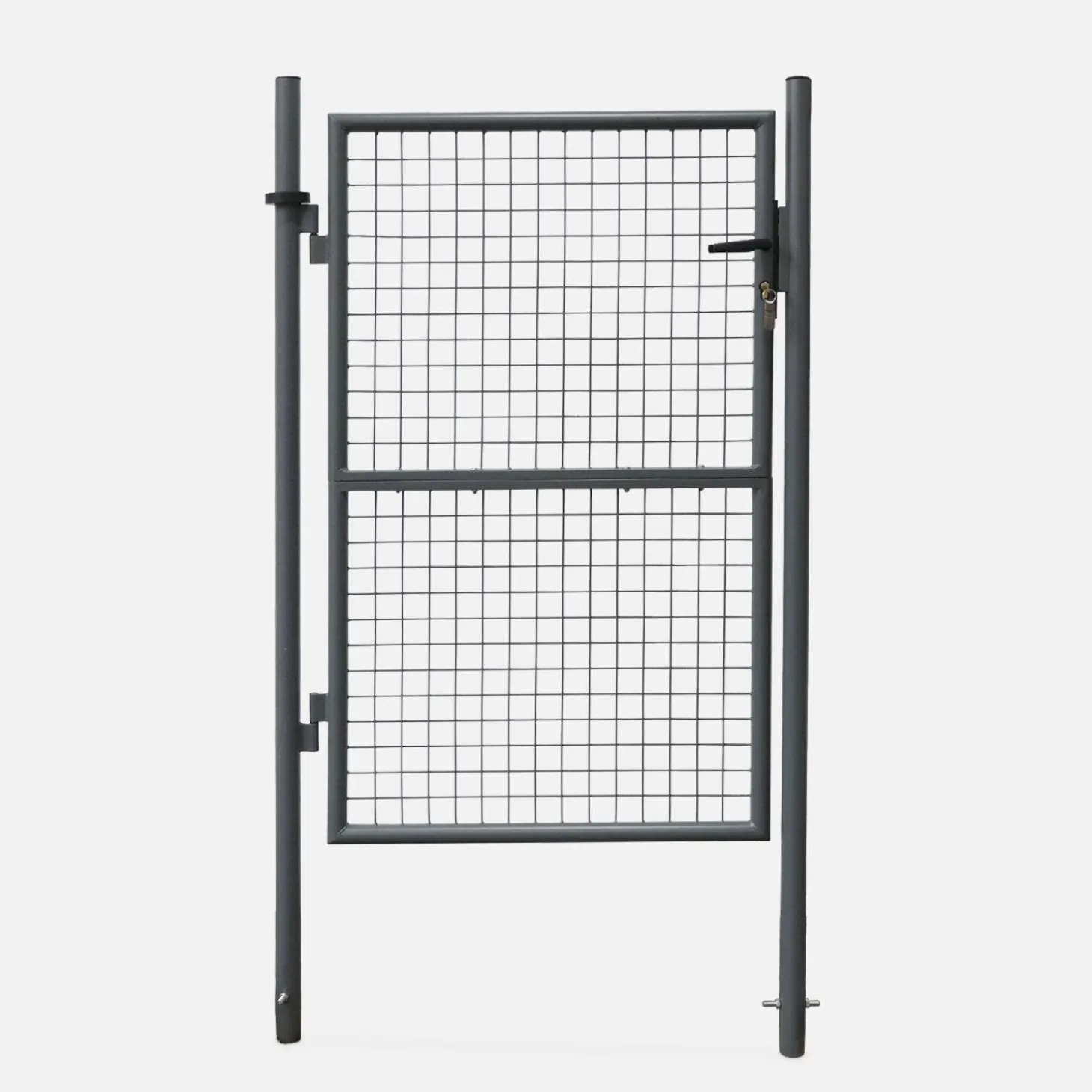 Garden metal gate with lock and handle