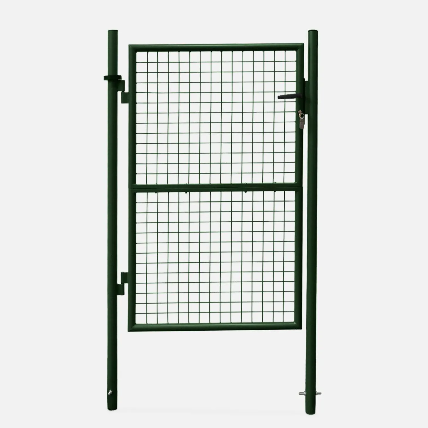 Garden metal gate with lock and handle