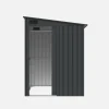 Garden shed 2.91m² galvanized steel with sliding door and anchor kit