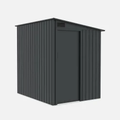 Garden shed 2.91m² galvanized steel with sliding door and anchor kit