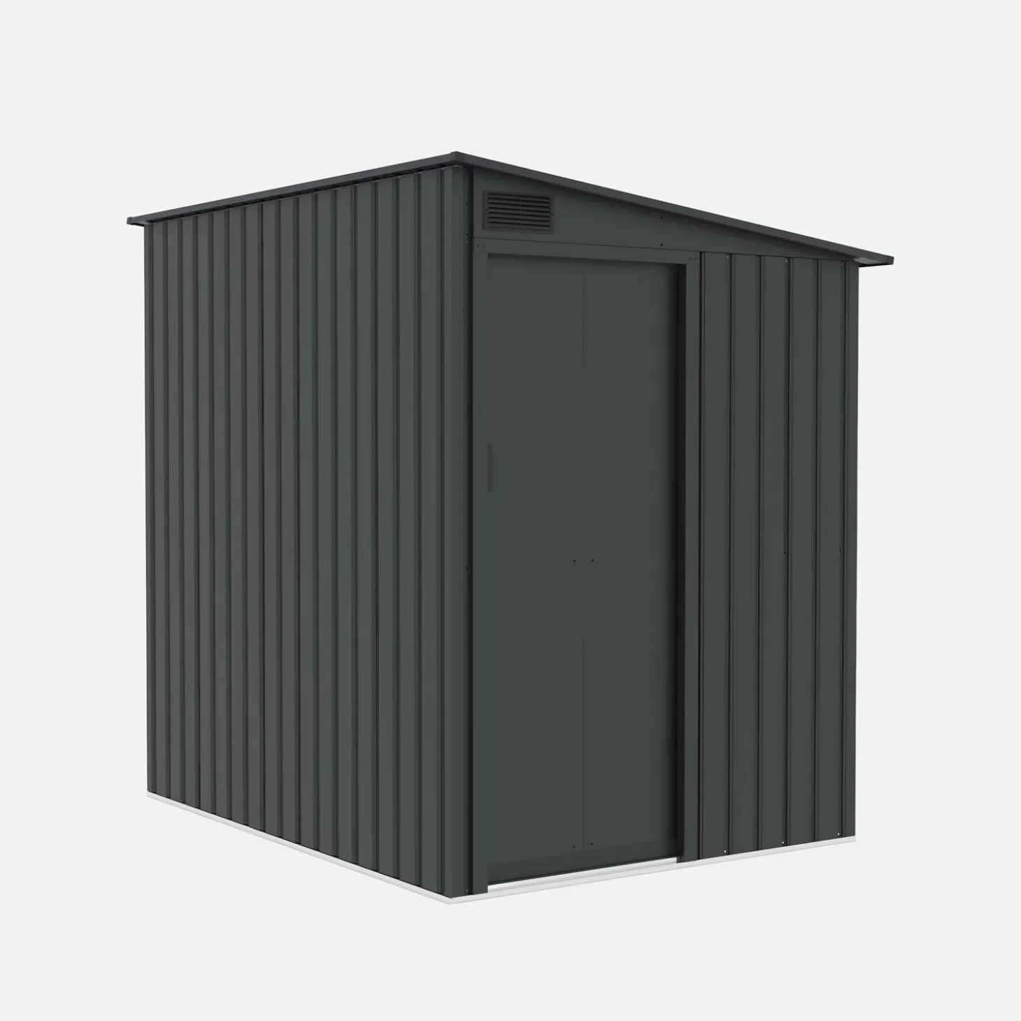 Garden shed 2.91m² galvanized steel with sliding door and anchor kit