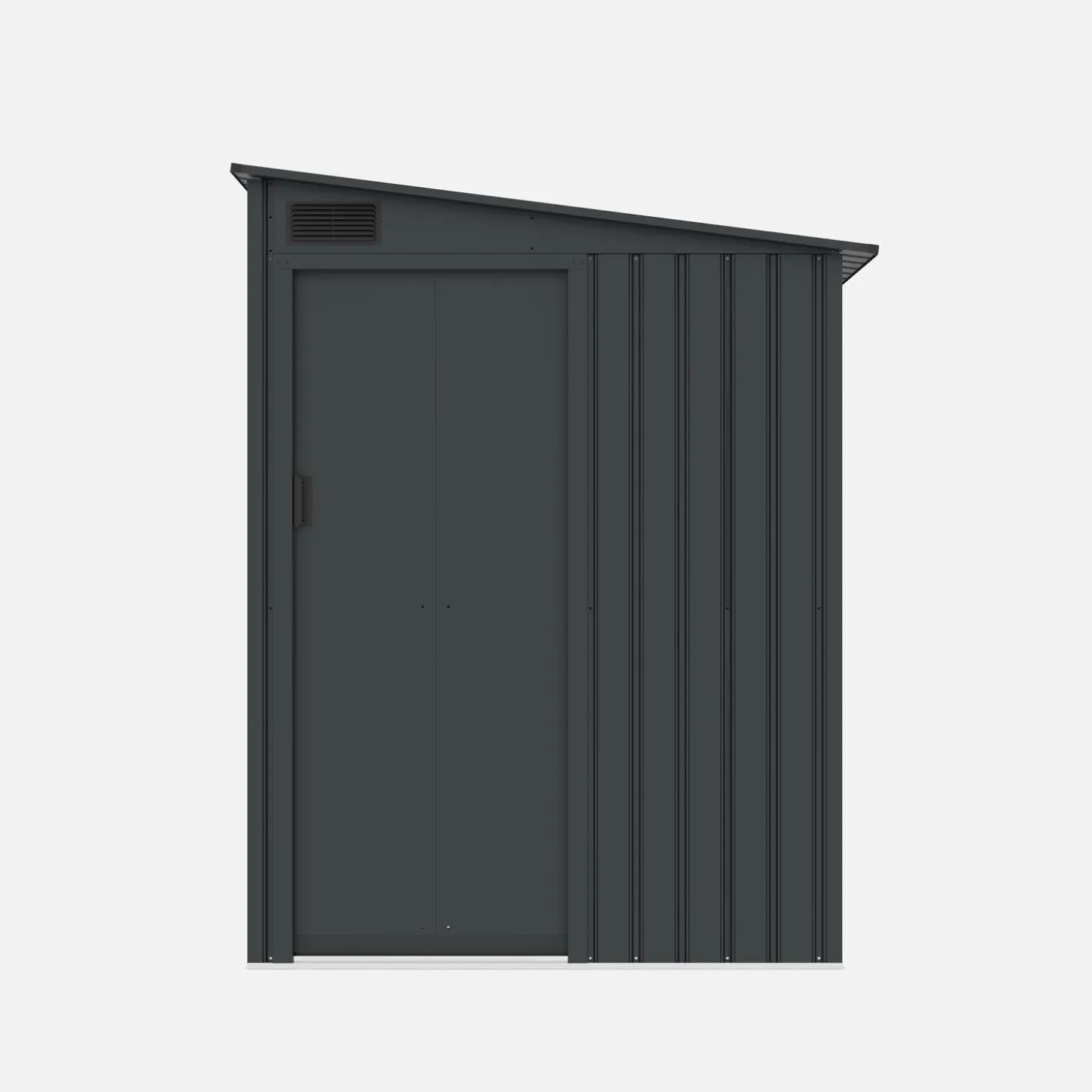 Garden shed 2.91m² galvanized steel with sliding door and anchor kit