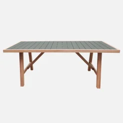 Garden table acacia wood and aluminum seats 8