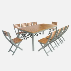Garden table acacia wood 10 seats