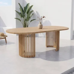 Garden table acacia wood seats 6