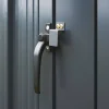 Grey galvanised steel bin shed