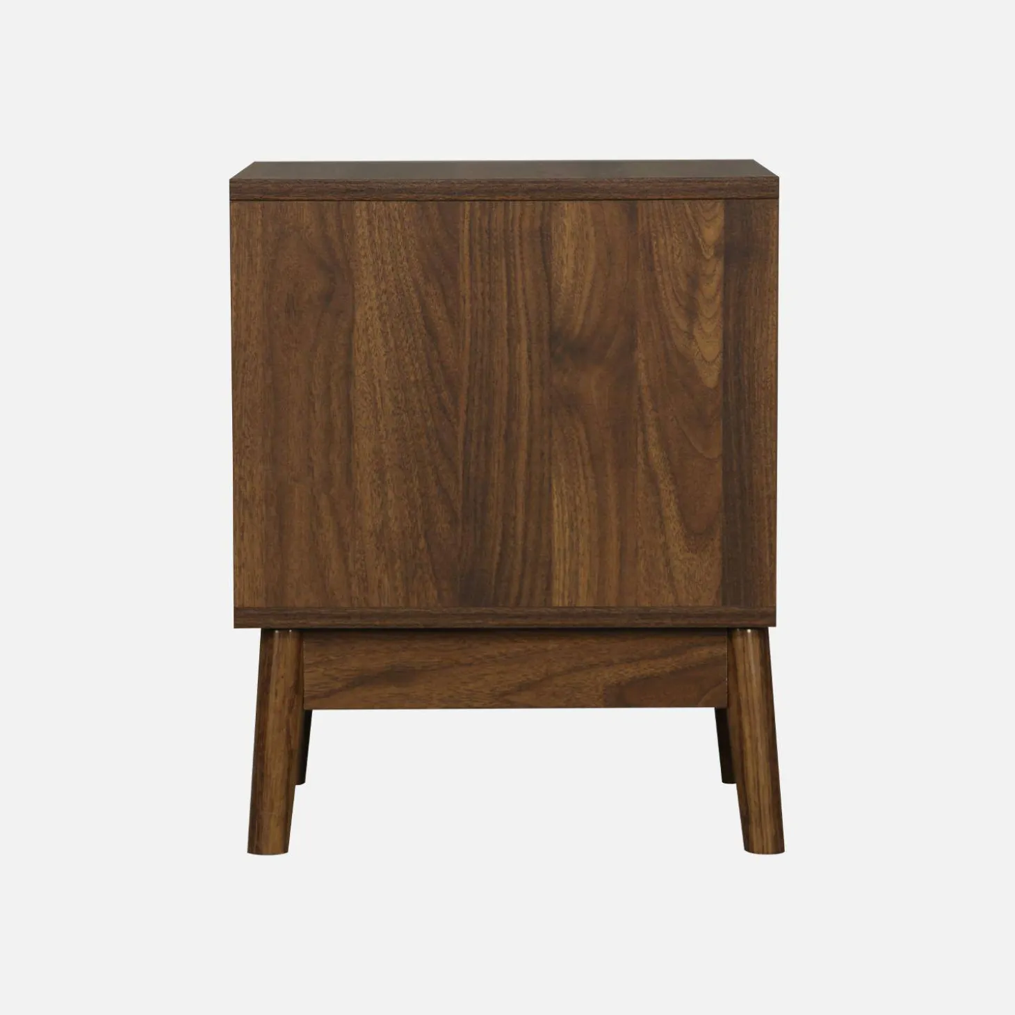 Grooved bedside table with wood effect