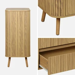 Grooved decor chest 4 drawers