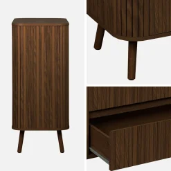 Grooved decor chest 4 drawers