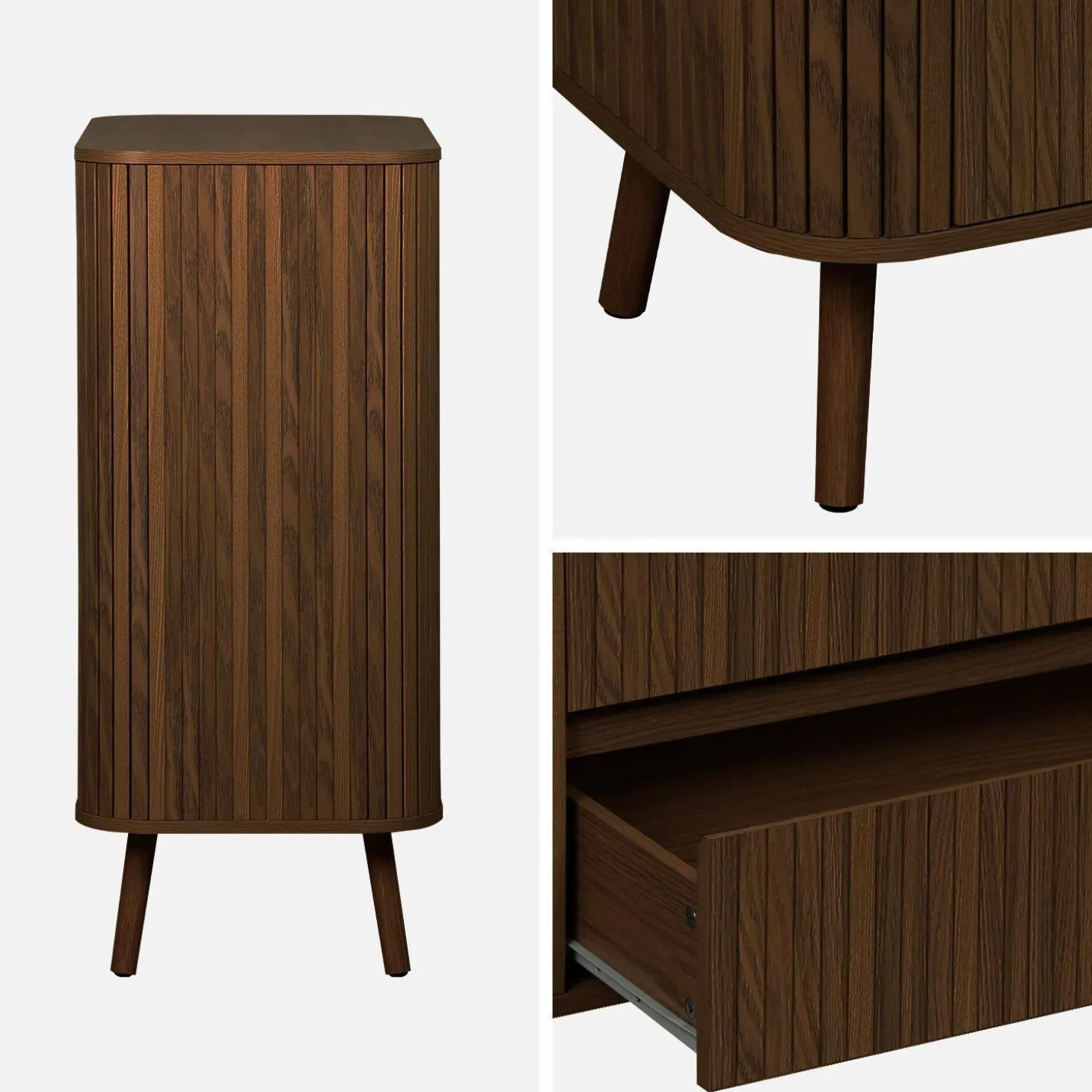 Grooved decor chest 4 drawers